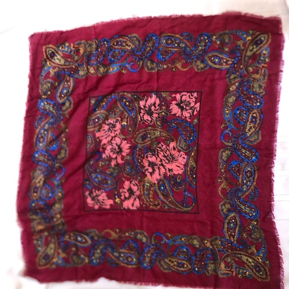 Vtg Emanuel Geraldo Paisley Print Scarf - Picture 3 of 9